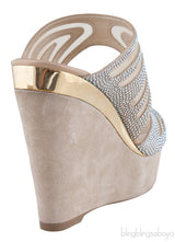 Mesh Crystal Wedge Mule