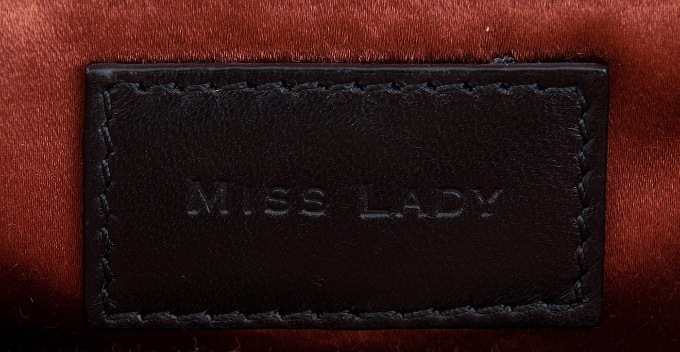 Dolce & Gabbana Miss Lady Black Satin Clutch