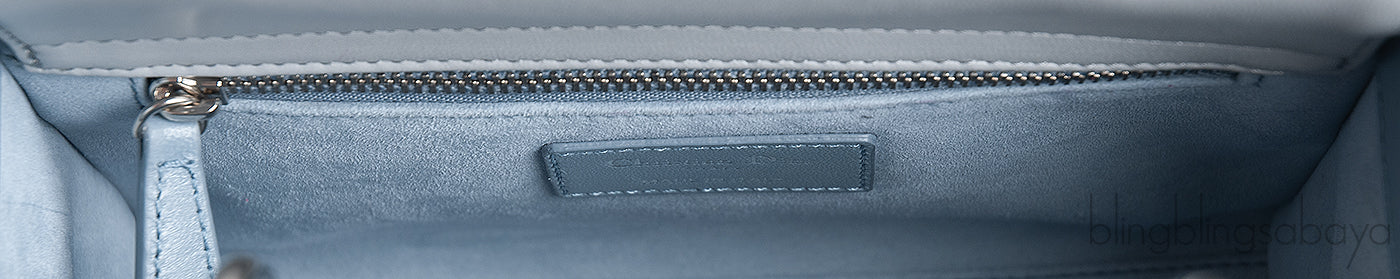 Christian Dior Lady Dior Two Tone Slate Blue And Grey Cannage Shoulder Bag