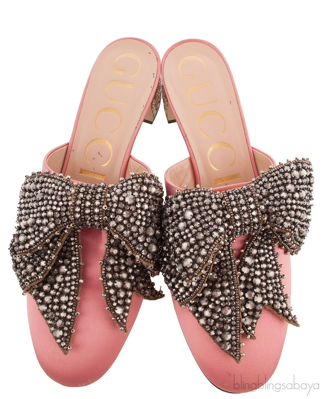 Pink Bow Crystal Vamp Mule
