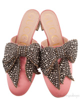 Pink Bow Crystal Vamp Mule