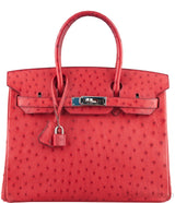 Birkin 30 Rouge VIF Ostrich PHW