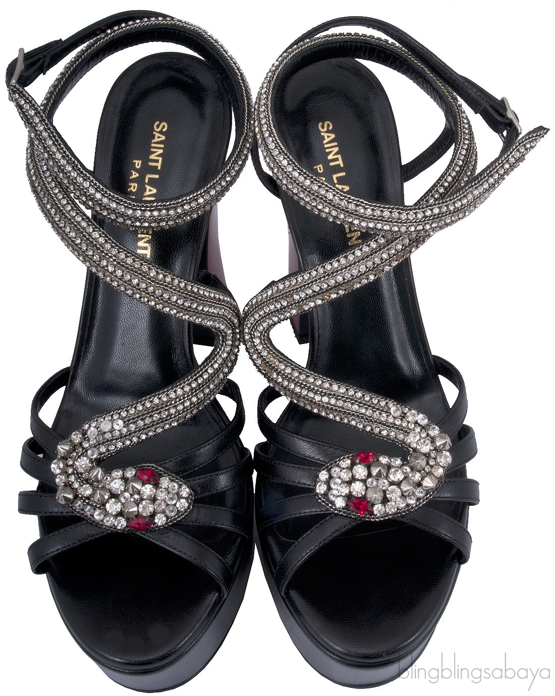 Black Serpent Crystal Heels