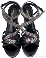 Black Serpent Crystal Heels