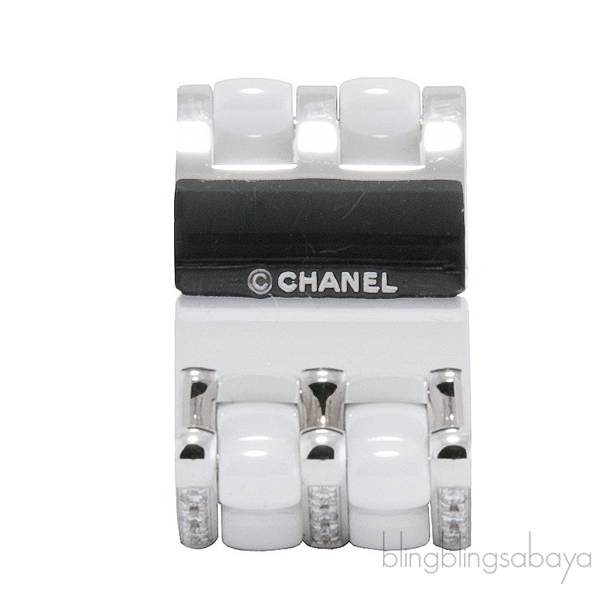 White Ceramic Diamond Ultra Ring