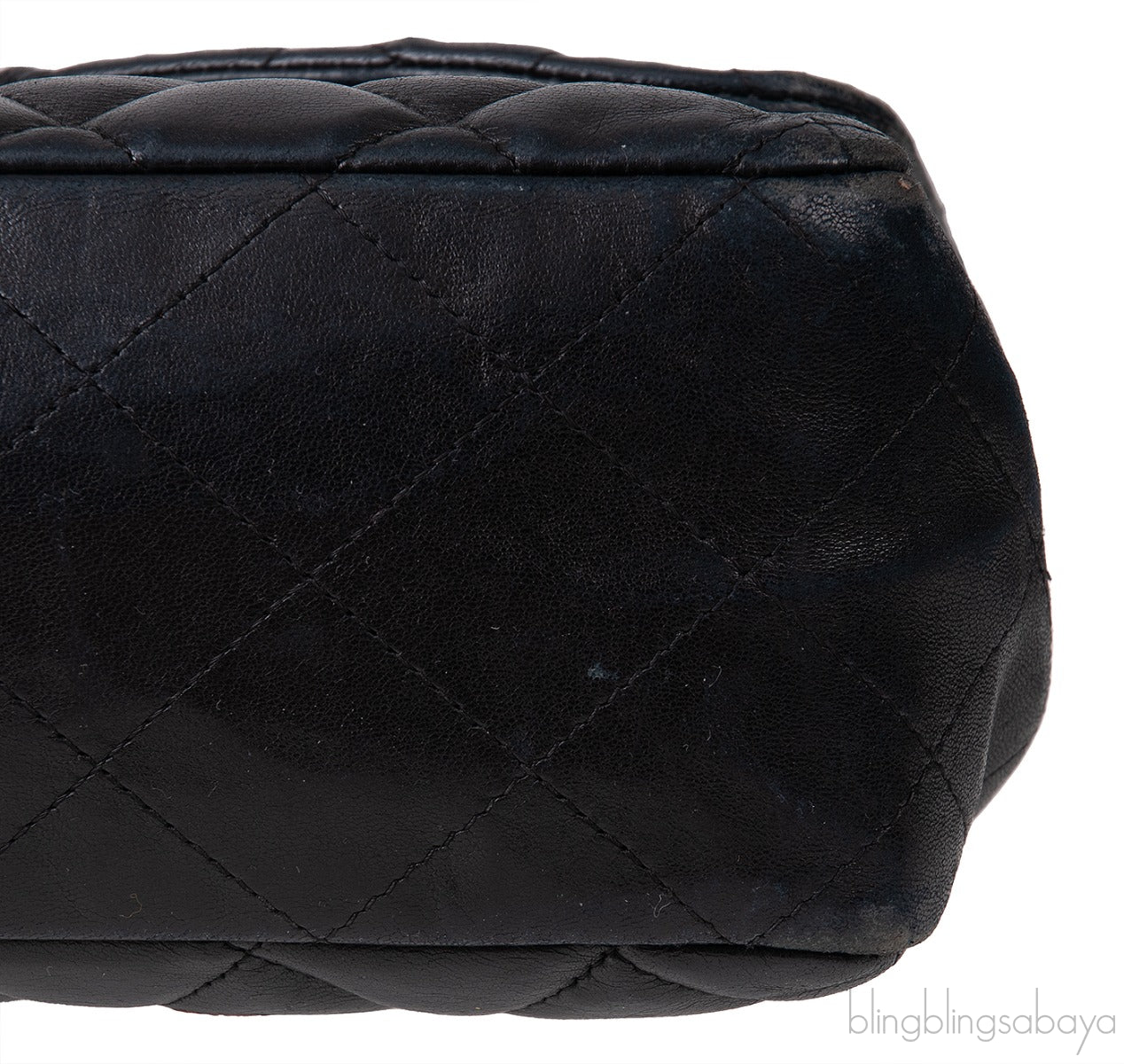 Black Quilted Vintage Jumbo Flap Bag GHW