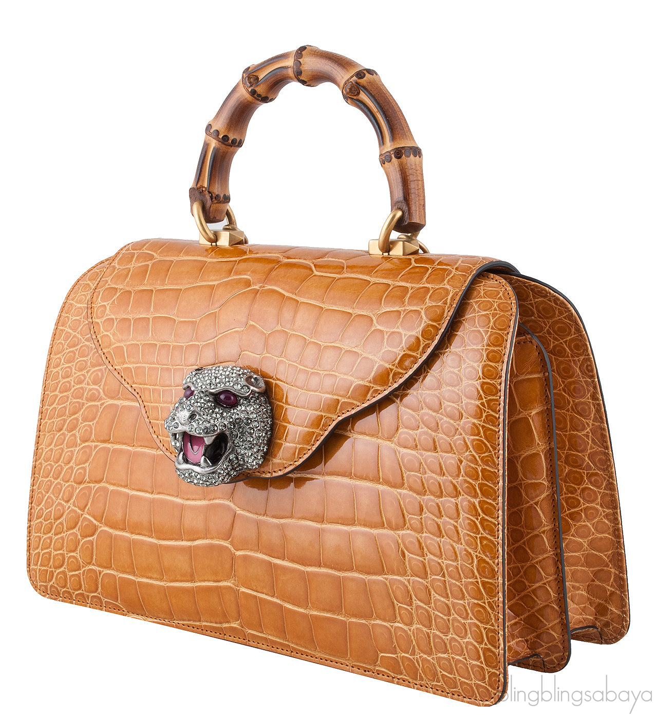 Thiara Brown Crocodile Hand Bag