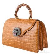 Thiara Brown Crocodile Hand Bag