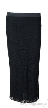 Black Floral Lace Skirt