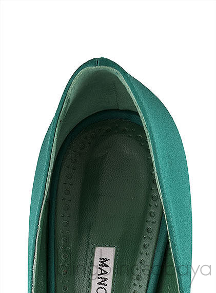 Tartonacri Emerald Satin Heels