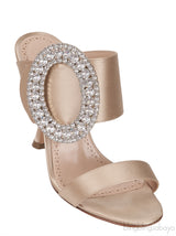 Champagne Satin Fibiona Slide Sandals