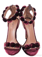 Burgundy Velvet Bombe Heels
