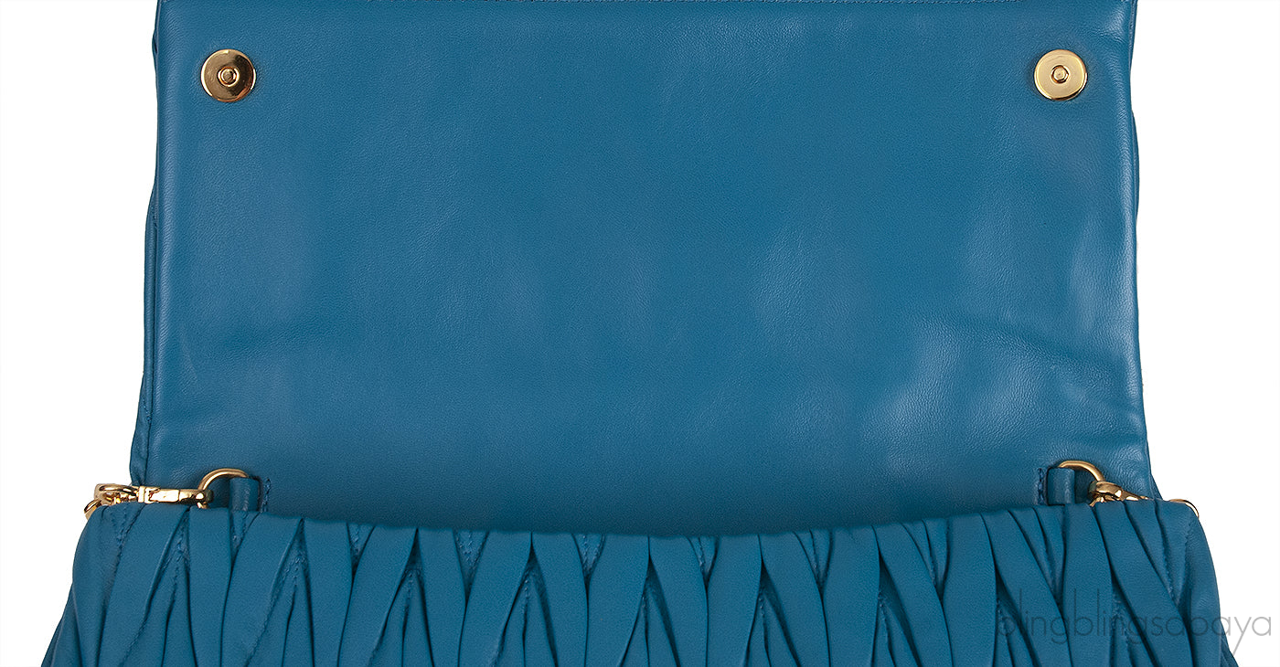 Laguna Matelasse Leather Clutch Shoulder Bag