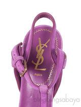 YVES SAINT LAURENT Purple Suede Tribute Sandals