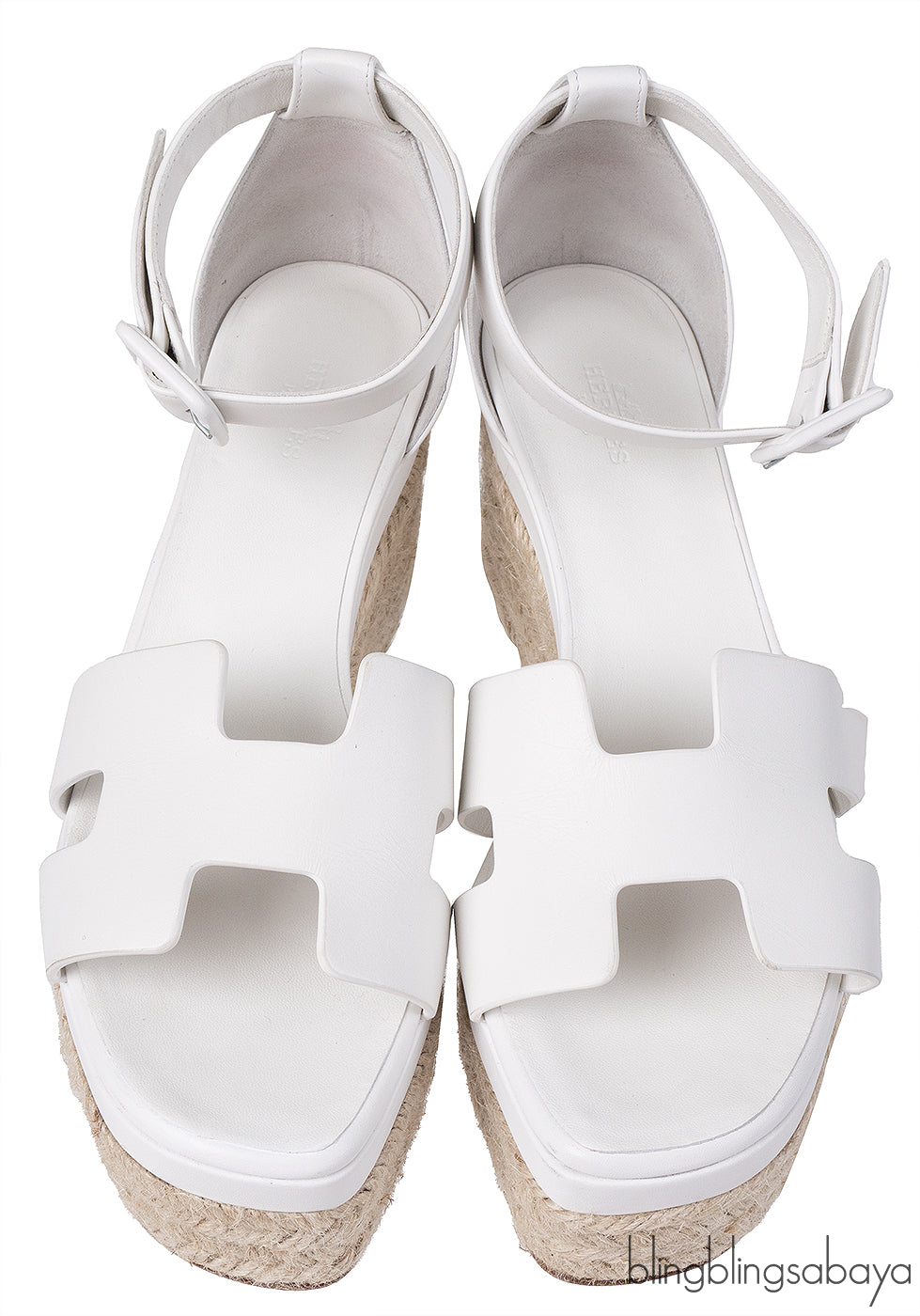 Hermes White Elda Espadrille in Calfskin