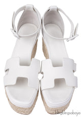 Hermes White Elda Espadrille in Calfskin