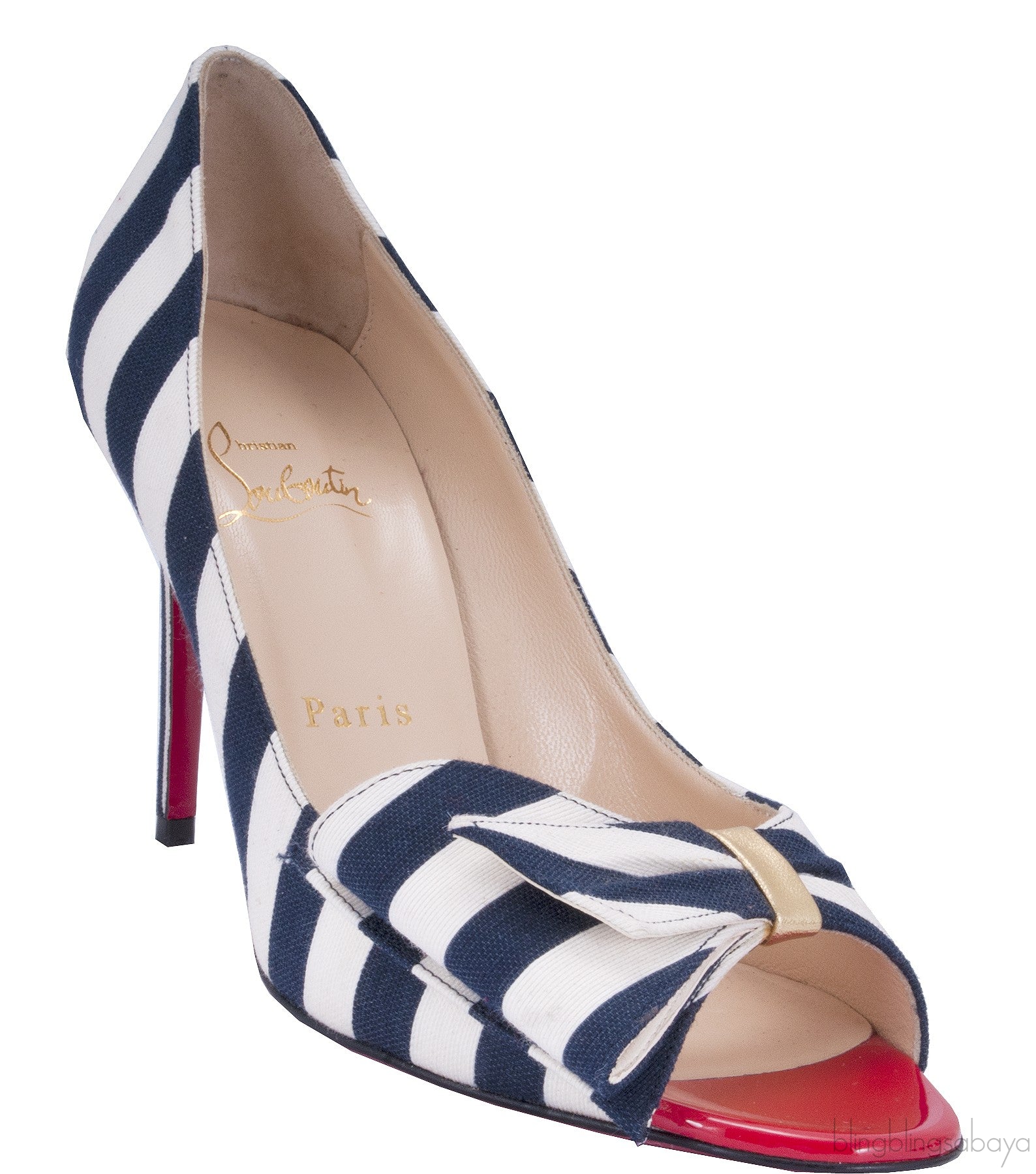 Just Soon 85 Striped Canvas Pump