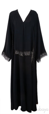 Mauzan Black Gold Metal Beads & Lace