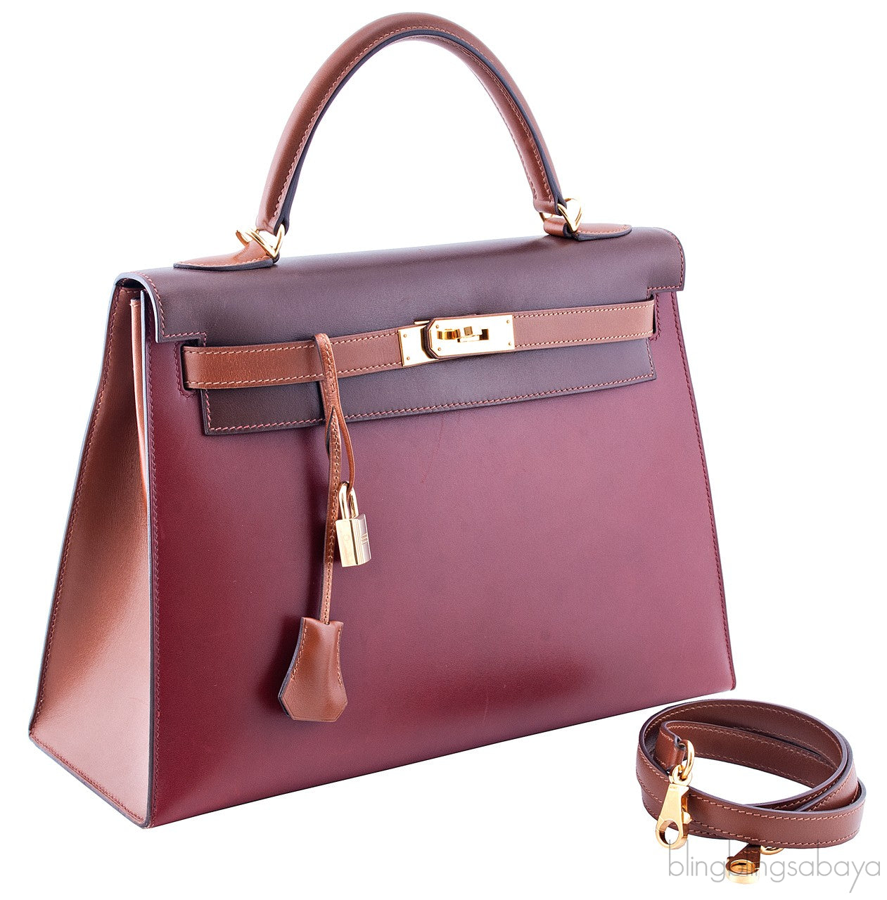 Kelly 32 Tricolor Box Calf Sellier