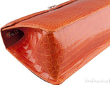 Orange Cornelia Lunch Box Crocodile Bag