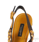 Dolce & Gabbana Yellow Mustard Crystal Slingback Heels