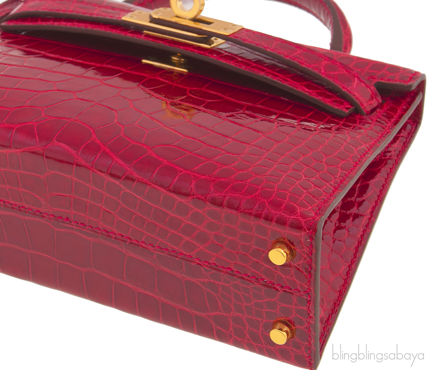 Kelly 20 Red Braise Crocodile GHW