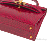 Kelly 20 Red Braise Crocodile GHW