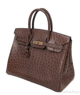 Hermes Vintage Birkin 35 Brown Ostrich GHW