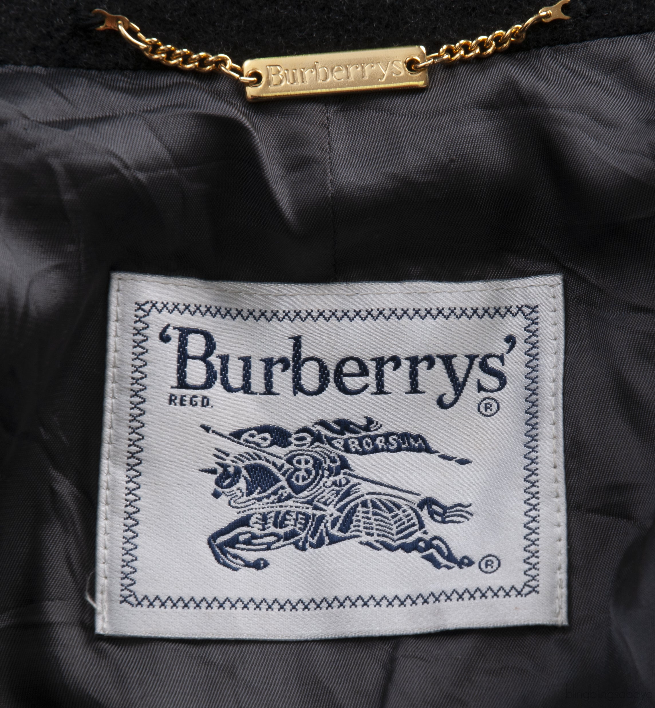 Burberry Charcoal Grey Wool Vintage Coat