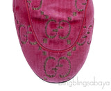 Pink Princetown GG Velvet Kids Shoes