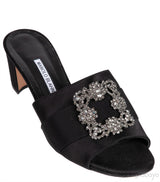 Martamod Black Satin Mules
