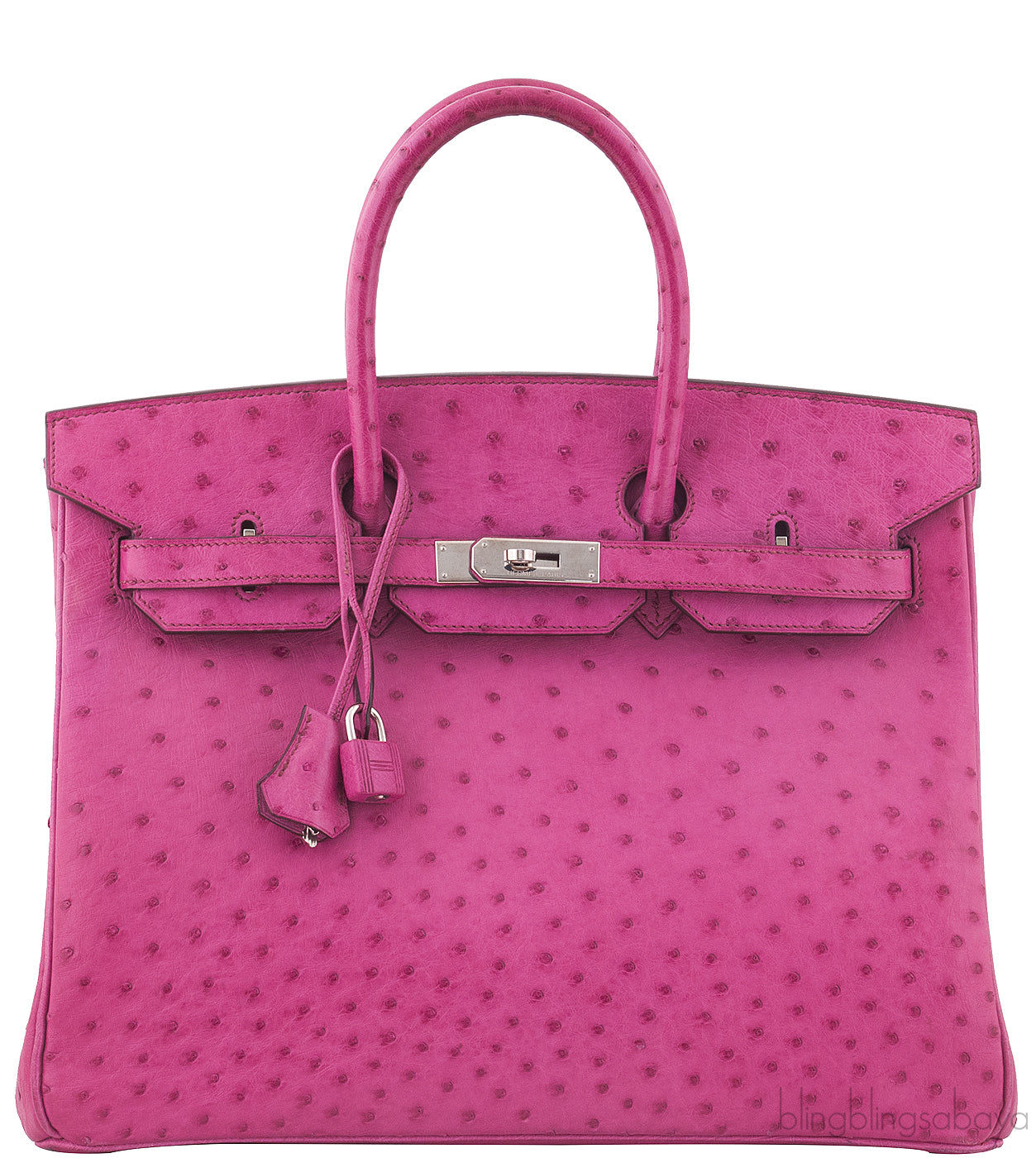 Birkin 35 Fuchsia Ostrich PHW