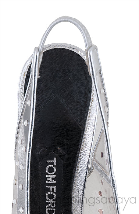 PVC Crystal Slingback Heels