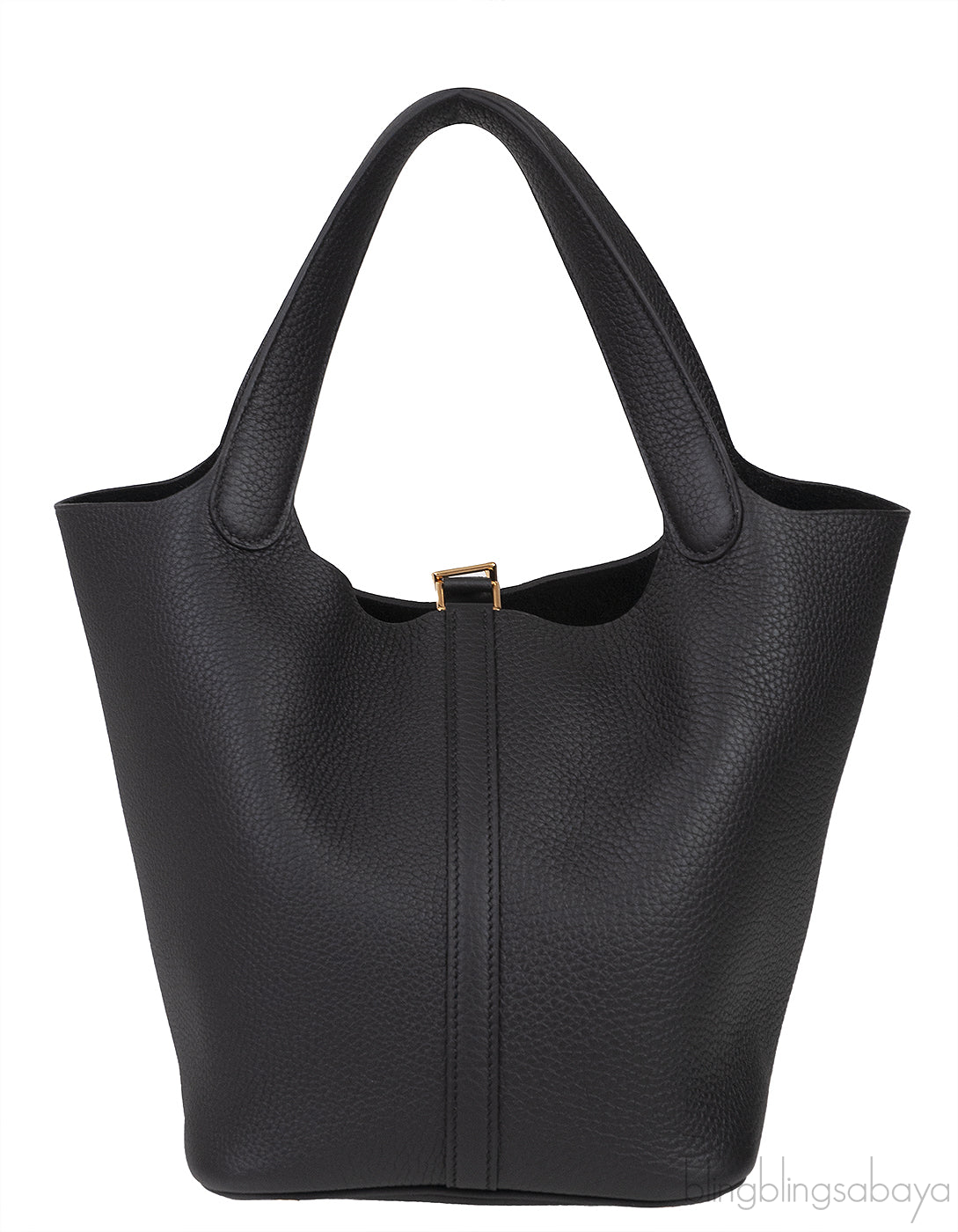 Picotin Lock 22 Black Taurillon Clemence GHW