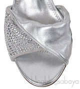 Giuseppe Zanotti Silver Crystal Embellished Vamp Slingback