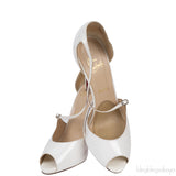 Christian Louboutin White Patent Leather Peep toe Pump