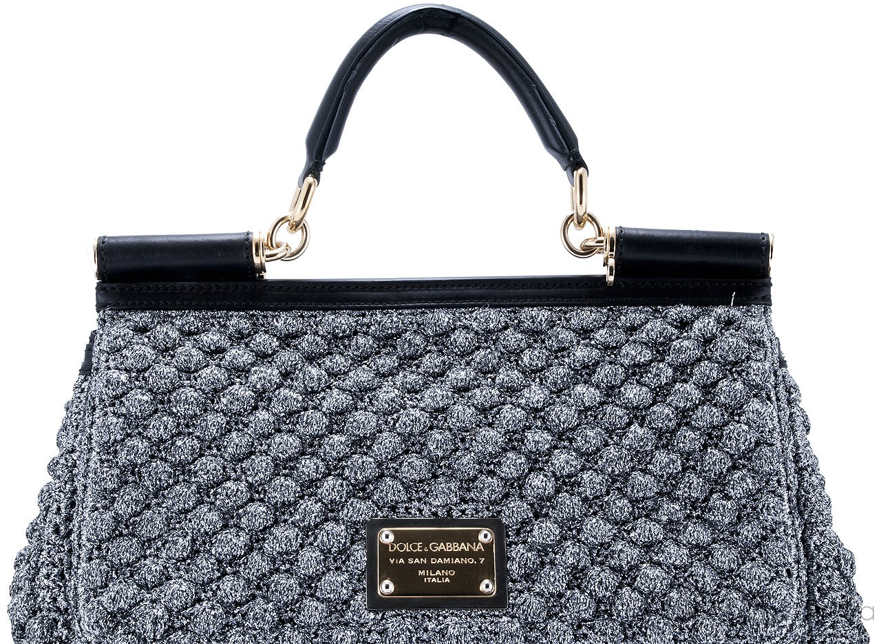 Miss Sicily Metallic Crochet Flap Bag