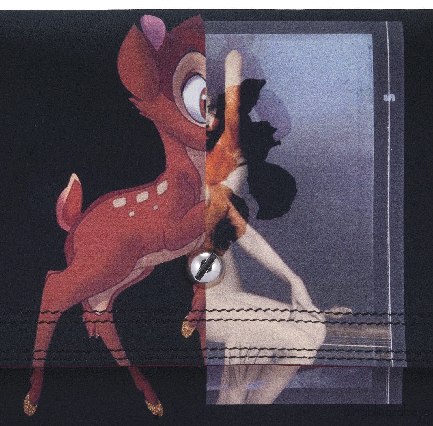Bambi Antigona Black Clutch