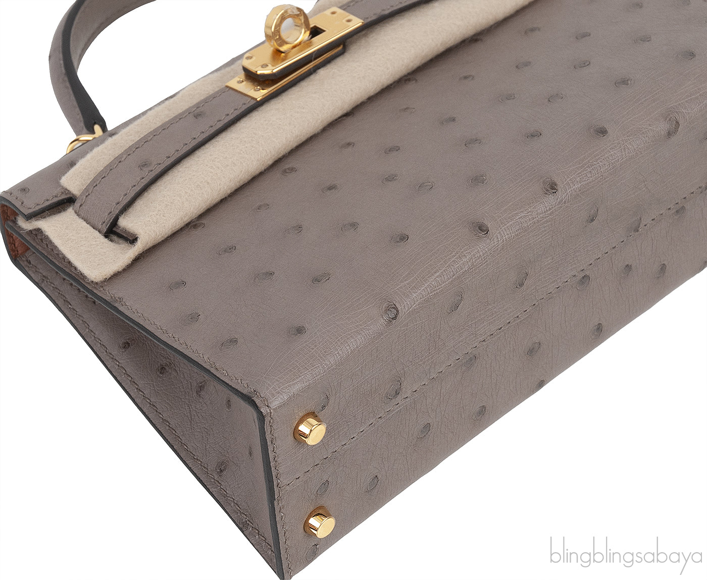 HSS Kelly 20 Ostrich Gris Tourterelle Toffe GHW