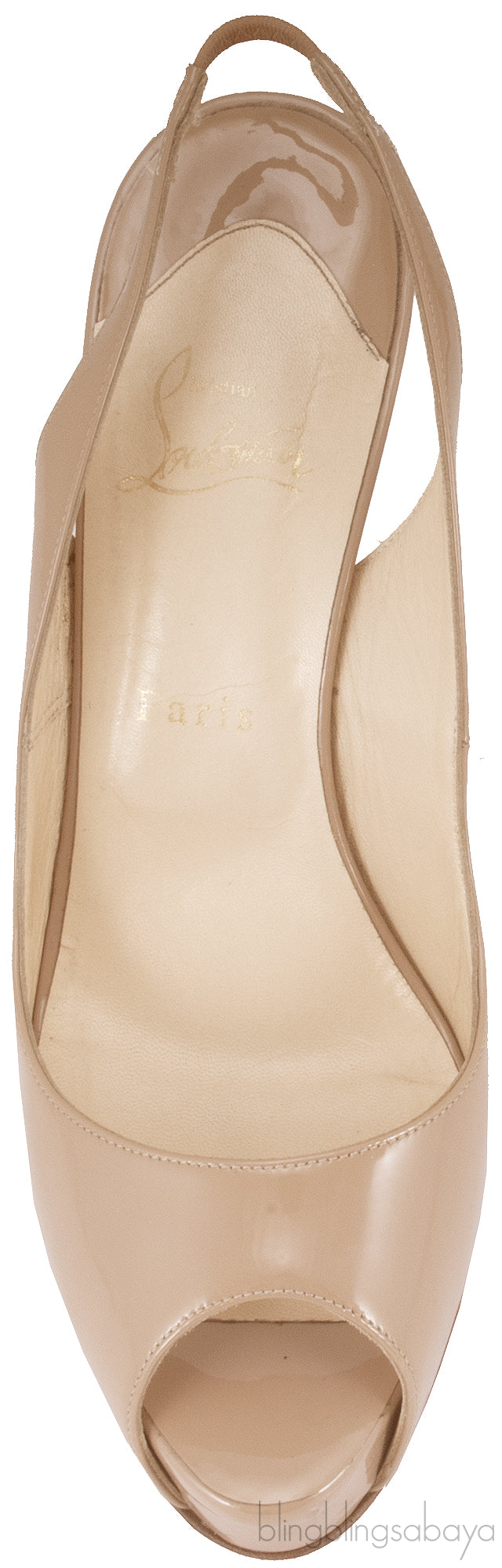 Nude Slingback Peep Toe Pump