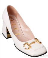 Off-white Horsebit Mid-Heel Pump
