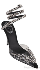 Pointed Toe PVC Swirl Sandals