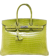 Birkin 35 Vert Anis Porosus PHW