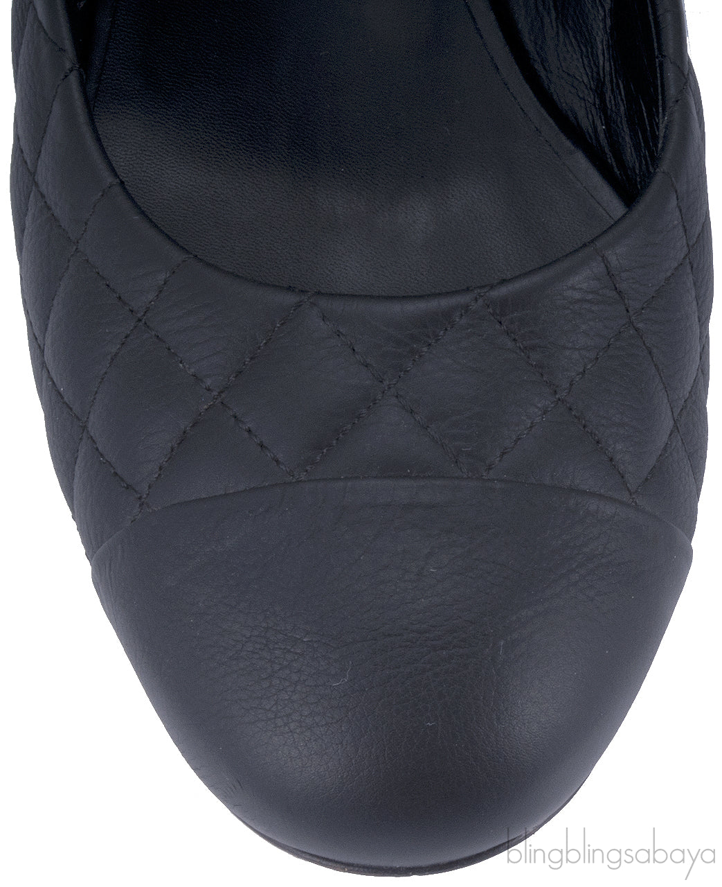 Black Quilted Leather Heels