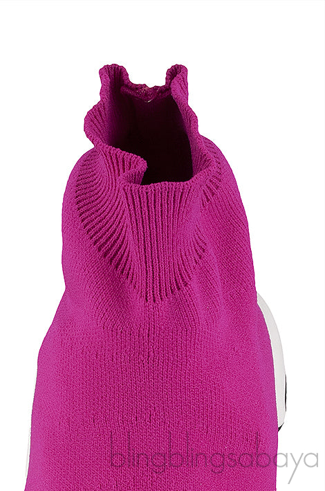 Fuchsia Speed Stretch-knit High Top Sneakers