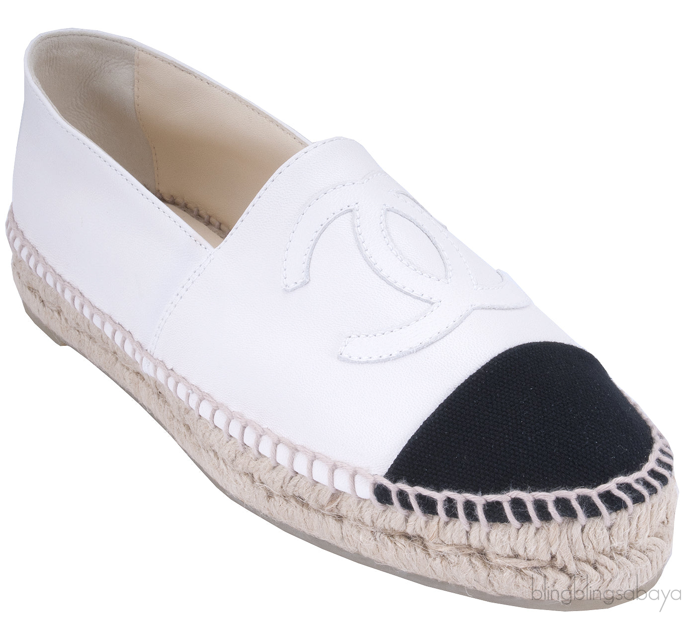 CC White & Black Espadrille