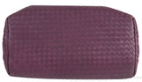 Plum Large Roma Intrecciato Leather Tote
