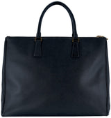 Black Saffiano Double Zip Large Tote