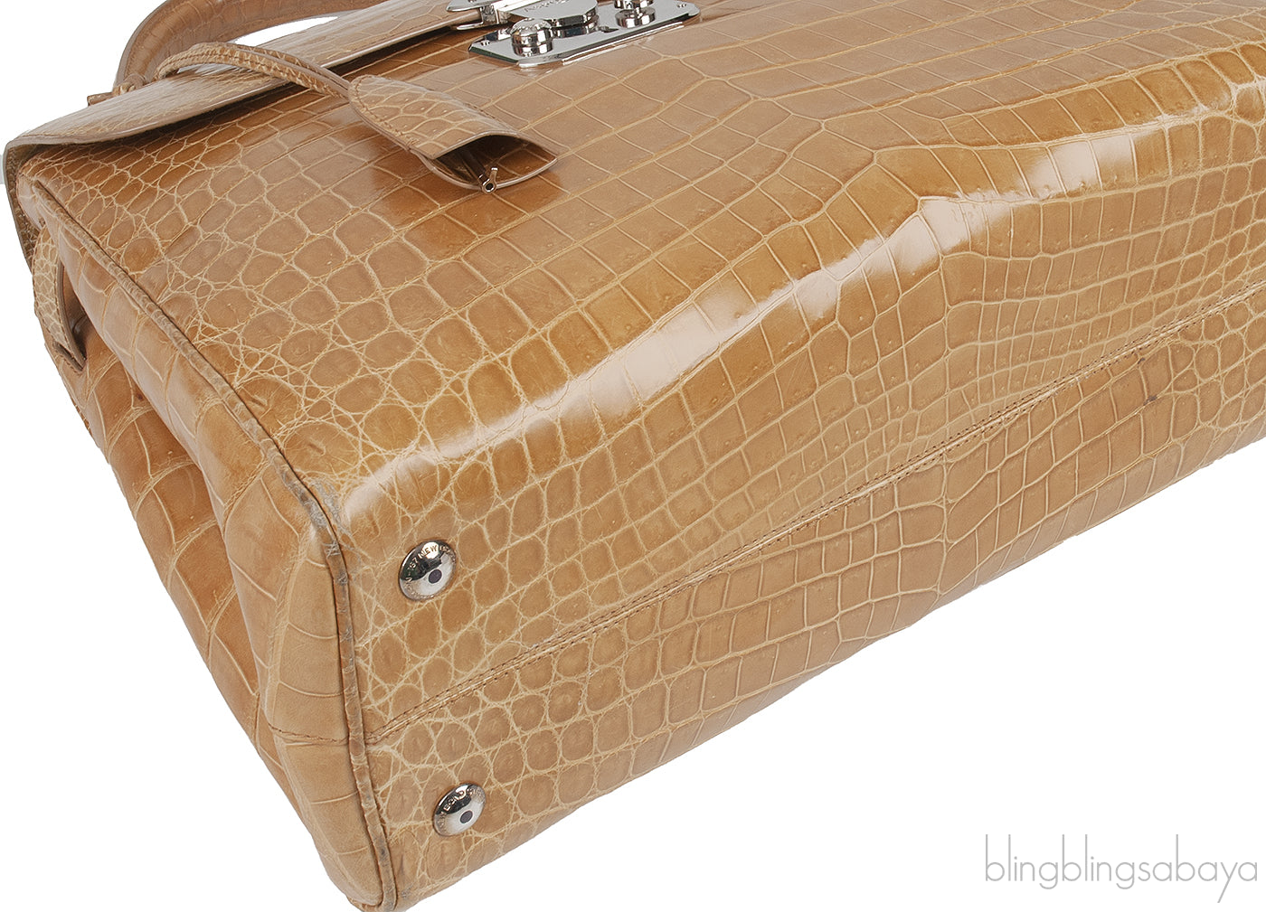 Brown Crocodile Large Handbag