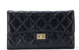 2.55 Trifold Long Black Wallet